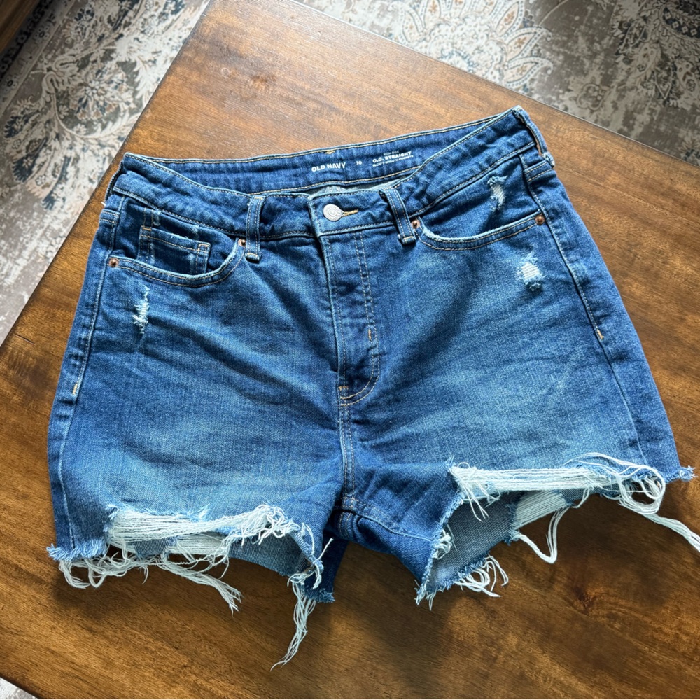 Old Navy Blue Jean Shorts Casual Distressed Style